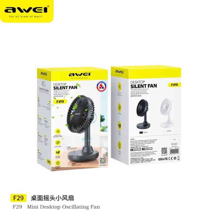 Awei F29 Mini Rechargeable Oscillating Desktop Fan